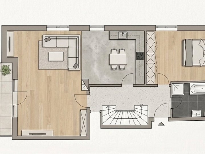 Grundriss unterer Etage