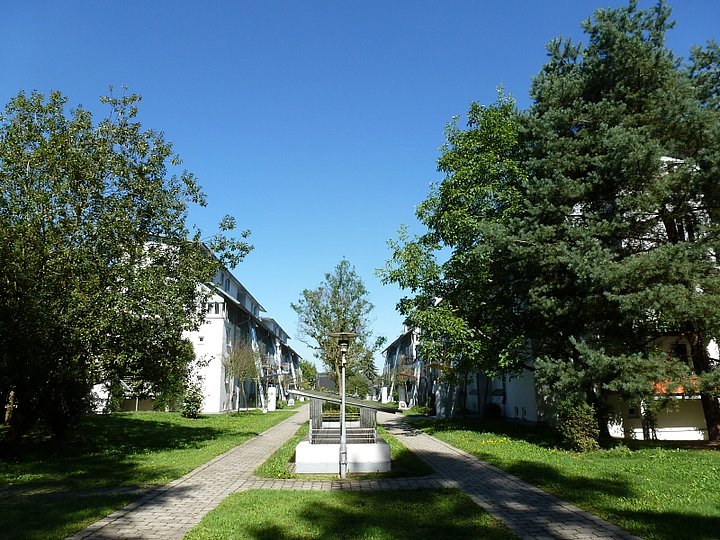 Blick auf die Wohnanlage